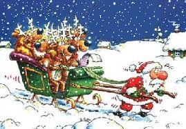 Εικόνα Αη-Βασίλης τραβάει έλκηθρο